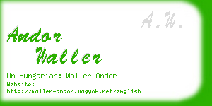 andor waller business card